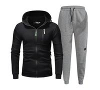 Ensemble Survetement Homme Ete Training Complet Sweat À Capuche, avec Poche Kangourou Cordon Serrage À Taille Grandes Ample Pantalons Couleur Unie Gym Sportswear De Couple Tous Les Jours Ete