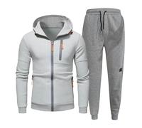 Ensemble Survetement Homme Ete Training Complet Sweat À Capuche, avec Poche Kangourou Cordon Serrage À Taille Grandes Ample Pantalons Couleur Unie Gym Sportswear De Couple Tous Les Jours Ete