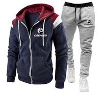 Ensemble survêtement homme, sweat à capuche zippé complet pour Can-am, pantalon jogging à cordon serrage, ensemble 2 pièces, sweat à capuche à manches longues gym, tenue décontractée,Blue2-xx_l