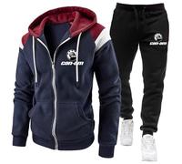 Ensemble survêtement homme, sweat à capuche zippé complet pour Can-am, pantalon jogging à cordon serrage, ensemble 2 pièces, sweat à capuche à manches longues gym, tenue décontractée,Blue1-xx_l