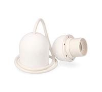 Ensemble suspendu blanc E27 de 80 cm de long, idéal pour éclairer et décorer votre espace. Apporte une touche moderne et élégante à n'importe quel environnement. Parfait pour les hauts plafonds.