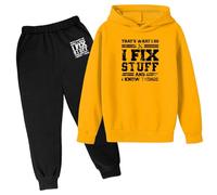 Ensemble sweat à capuche et pantalon de survêtement 2 pièces pour fille - Ensemble de survêtement pour l'automne - Thats What I Do I Fix Stuff and I Know Things Athletic Track Suit Jogging Workout