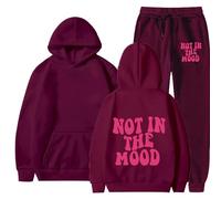 Ensemble sweat à capuche et pantalon unisexe 2 pièces 2 pièces léger respirant combinaison de loisirs confortable décontracté survêtement de jogging décontracté combinaison de fitness, RD1, XL