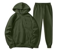 Ensemble Sweat Homme Training Complet Survêtement À Capuche, avec Poche Kangourou Cordon Serrage À Taille Grandes Ample Pantalons Couleur Unie Gym Sportswear De Couple Tous Les Jours Automne
