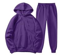 Ensemble Sweat Homme Training Complet Survêtement À Capuche, avec Poche Kangourou Cordon Serrage À Taille Grandes Ample Pantalons Couleur Unie Gym Sportswear De Couple Tous Les Jours Automne