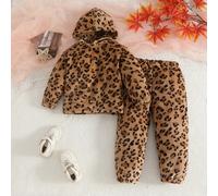 Ensemble sweat-shirt à capuche et pantalon imprimé léopard féroce pour jeune fille, super doux, convient pour le port quotidien ou les sorties, idéal comme cadeau 6Y,7Y,8Y,4Y,5YTout ImpriméPolyester