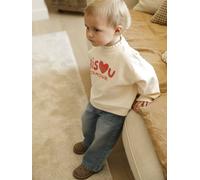 VERTBAUDET Ensemble Sweat-Shirt et Jean Large bébé Vanille 3M(60CM)