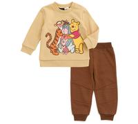Ensemble sweat-shirt et pantalon de jogging en polaire pour b b gar on Disney Winnie l'ourson Bourriquet Tigrou Porcinet, marron moka, 12 mois