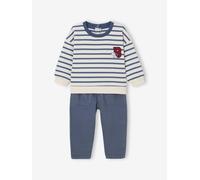 Ensemble sweat-shirt + pantalon bébé bleu grisé 9M(71CM)