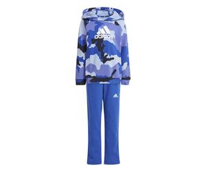 Ensemble sweatshirt Ã capuche et pantalon de survÃªtement enfant adidas Essentials Allover Printed Bleu 5/6 ans