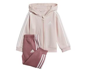 Ensemble sweatshirt Ã capuche zippÃ© et jogging bÃ©bÃ© adidas Essentials 3-Stripes Rose 6/9 mois