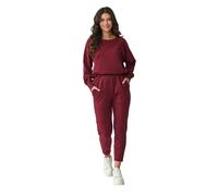 Ensemble sweatshirt et pantalon de jogging Ã©legant femme Makadamia Rouge 40