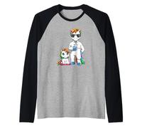 Ensemble Sympa pour Papa Et Enfant Unicorn Manche Raglan