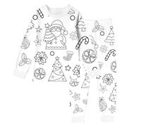 Ensemble t-shirt à manches courtes peint à la main et short à colorier pour jouer, Blanc., 7-8 ans
