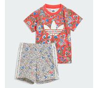 Ensemble t-shirt court adidas Originals x Liberty London Enfants Semi Lucid Red / Multicolor 2-3A