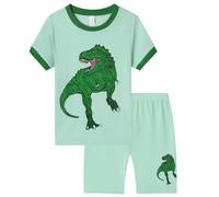 Ensemble t-Shirt et Short à imprimé Dessin animé pour bébé garçon Veste Costume Garçons Rouge Pyjama Ensemble Couple (Light Green, 8-9 Years)