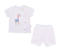 Ensemble t-shirt et short bébé en coton bio girafe rose 6/9M(67/71)