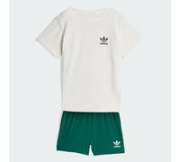 ADIDAS ORIGINALS Set 'REGULAR WIDE RIB SHORT T-SHIRT' vert / noir / blanc, Taille 98