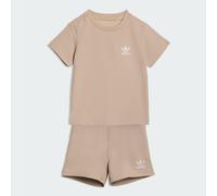 ADIDAS ORIGINALS Set 'REGULAR WAFFLE SHORT T-SHIRT' kaki / blanc, Taille 92