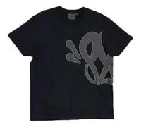 Ensemble T-Shirt et Short Syna World pour Homme 2 Pièces Tenue d'été Jogging Y2K Hip Hop Manches Courtes T-Shirts et Shorts Imprimés Unisexes Tenue d'été 2 Pièces Costume de Sport, Noir (03), S