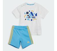 Ensemble T-shirt imprimé intégral Eseentials White / Semi Blue Burst 3-6M
