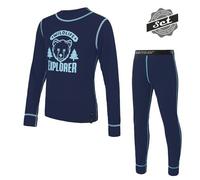 Ensemble T-shirt manches longues + caleçon enfant Sensor DOUBLE FACE SET WILD bleu profond 100