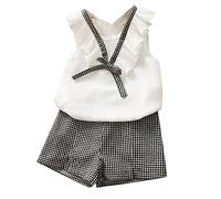 Ensemble t-shirt sans manches + short pour enfant et bébé fille - Rose - Manches courtes - Pour fille - Mamas Boy, Blanc., 2-3 ans
