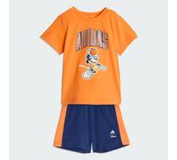 adidas Unisex Baby DISNEY MICKEY MOUSE T-SHIRT SET, Pure Orange/off white, 18-24 Months