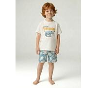 Ensemble t-shirt short garçon coton écru 3A