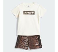 ENSEMBLE T-SHIRT SHORT IMPRIMÉ INTÉGRAL Cream White / Night Brown 18-24M