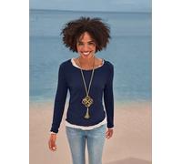 Ensemble t-shirts qualité viscose douce - Linea Tesini - marine-écru MARINE-ÉCRU 44