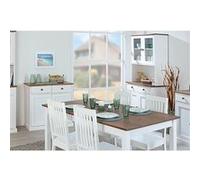 SOCOA - Ensemble Table 160cm + Buffet + Vaisselier 4 Portes -