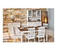 SOCOA - Ensemble Table 160cm + Buffet + Vaisselier 5 Portes -