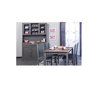 MELINA - Ensemble Table 160cm + Vaisselier 5 Portes - Altobuy Gris