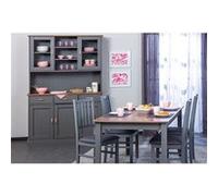 MELINA - Ensemble Table 160cm + Vaisselier 5 Portes - Altobuy Gris
