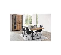 KORA - Ensemble Table 170cm + Vitrine 3 Portes 1 Tiroir -