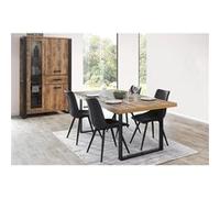 KORA - Ensemble Table 170cm + Vitrine 3 Portes 1 Tiroir -