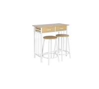 Ensemble Table + 2 Chaises DKD Home Decor Métal Bois MDF 80 x 50 x 84 cm