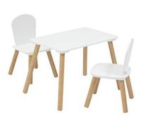 Atmosphera - Ensemble Table et 2 chaises Enfant Alex Blanc 3 pièces