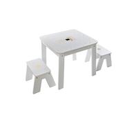Atmosphera Ensemble table et 2 tabourets enfant Dream blanc doré