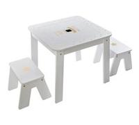 Ensemble table + 2 tabourets enfant blanc doré Dream Atmosphera Or G