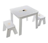 Atmosphera Ensemble table et 2 tabourets enfant Dream blanc doré