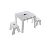 Ensemble table + 2 tabourets enfant blanc gris Dream