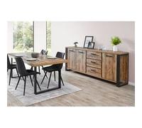 KORA - Ensemble Table 230cm + Buffet 3 Portes 3 Tiroirs - Altobuy Marron