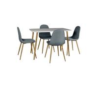 WINTER - Ensemble Table + 4 Chaises Gris Foncé - Altobuy Blanc G