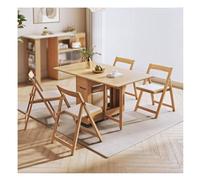 Ensemble Table À Abattant en Bois Massif, Table À Manger Pliante Et Chaises pour Petits Espaces, Cuisine Et Salle À Manger