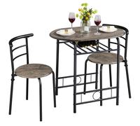 Ensemble Table à Manger 2 Chaises 1 Table à Manger MDF, pour Cuisine, Petit Espace, Appartement, Jardin, Studio, Salon - Yaheetech