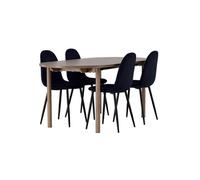 Ensemble Table à Manger & 4 Chaises Andy & Polar 180cm Naturel & Noir