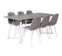 Ensemble Table à Manger & 6 Chaises Marina & Polar 180cm Gris Gris