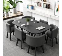 Ensemble Table À Manger 6 Personnes, Table De Cuisine avec 6 Chaises | Ensemble Repas Moderne, Plateau Arrondi, Chaises Confortables, Repas En Famille, Cuisine, Salle À Manger, Intérieur